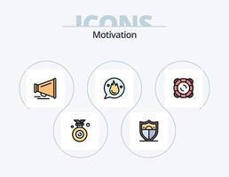 Motivationslinie gefüllt Icon Pack 5 Icon Design. Stern. motivieren. Pfeil. Pflege. schweben vektor