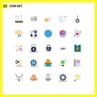 25 användare gränssnitt platt Färg packa av modern tecken och symboler av hand pendel meddelande rörelse dryck redigerbar vektor design element