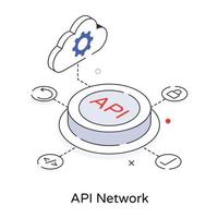 trendiges API-Netzwerk vektor