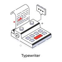 trendiga skrivmaskinskoncept vektor