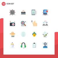 uppsättning av 16 kommersiell platt färger packa för kamera lägga märke till parad ebook utbildning redigerbar packa av kreativ vektor design element