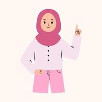 muslimische Frau mit Zeigefinger vektor