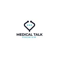 medicinsk läkare chatt prata med med stetoskop logotyp vektor ikon illustration