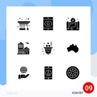 9 kreativ ikoner modern tecken och symboler av australier tillväxt plats företag byggnad redigerbar vektor design element