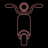 Neon Moped Scooter Motorrad Elektrofahrrad rote Farbe Vektor Illustration Bild flachen Stil