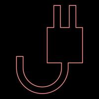 Neon electricfork mit flachem Stil des roten Farbvektorillustrationsbildes des Drahtes vektor