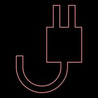 neon elektrisk gaffel med tråd röd Färg vektor illustration bild platt stil