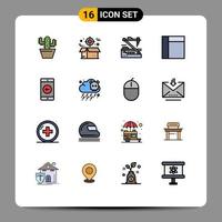 uppsättning av 16 modern ui ikoner symboler tecken för mobil layout paket rutnät robot redigerbar kreativ vektor design element
