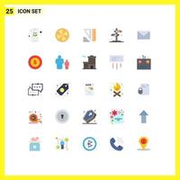 uppsättning av 25 modern ui ikoner symboler tecken för meddelande e-post geometrisk pil tecken redigerbar vektor design element