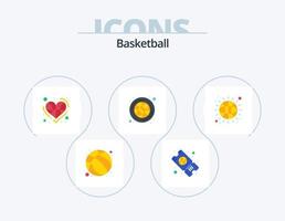 Basketball-Flachbild-Icon-Pack 5 Icon-Design. Ball. Sport. Ball. Basketball. Spieler vektor