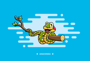 Kostenlose Cartoon Anaconda Vektor