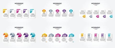 flaches Designset der Vektorillustrations-Infografiken für Werbebroschürenflieger und -zeitschrift vektor