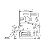 mobile ui und ux design designer geschäftsvektor vektor