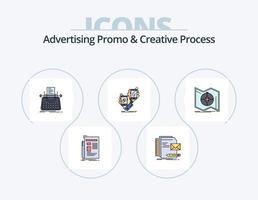 reklam promo och kreativ bearbeta linje fylld ikon packa 5 ikon design. teknik. verktyg. glödlampa. nyckel vektor