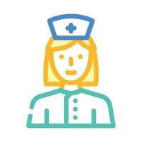 sjuksköterska medicinsk arbetstagare Färg ikon vektor illustration