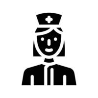 Krankenschwester medizinische Arbeiter Glyphe Symbol Vektor Illustration