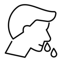 avatar med rinnande näsa denotin slem ikon, redigerbar vektor
