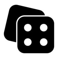 eine Ikone des Casino-Spielzubehörs, Ludo-Würfelvektor im modernen Stil vektor