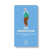 Trauriger Großvater fühlt sich allein und weint Vektor