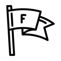 Flag Fan Zubehörlinie Symbol Vektor Illustration