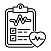 Herz-Checkup-Vektor, trendige und moderne Stilikone des Gesundheitsberichts vektor