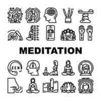 Meditations-Wellness-Berufsikonen stellten Vektor ein