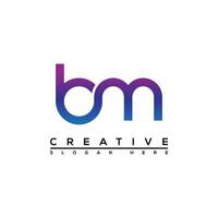 b m brev kreativ logotyp design vektor
