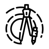 Kompass Briefpapier Werkzeuglinie Symbol Vektor Illustration