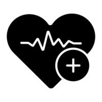 Herzschlag am Herzen mit medizinischem Zeichen, das das Konzept der Herzgesundheit bezeichnet vektor