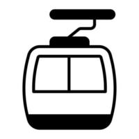 eine Ikone der Seilbahn, die das Konzept des Abenteuers zeigt, Kabeltransportvektor vektor