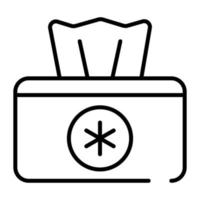 eine Ikone der Taschentuchbox, Hygienezubehörvektor vektor