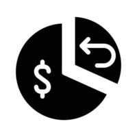 kreisdiagramm cashback und kauf glyph symbol vektorillustration vektor