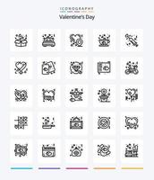 kreatives valentinstag 25 skizzen-icon-pack wie herz. Tee. Romantik. Liebe. Kaffee vektor