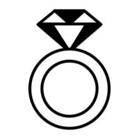 erstaunliches Vektordesign von Diamantring, Ehering vektor