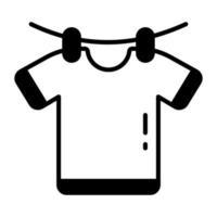 en skjorta hängande på sträng, begrepp av hygien och rengöring vektor