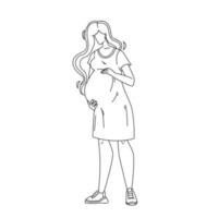 gravid kvinna kramas Rör mage buk vektor