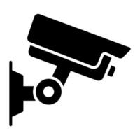 cctv-kameraüberwachungssymbol, überwachungskameravektor in bearbeitbarem stil vektor