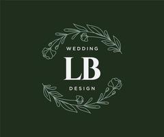 lb initialer brev bröllop monogram logotyper samling, hand dragen modern minimalistisk och blommig mallar för inbjudan kort, spara de datum, elegant identitet för restaurang, boutique, Kafé i vektor