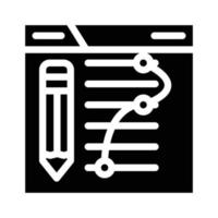 Text bearbeiten SEO-Optimierung Glyph-Symbol-Vektor-Illustration vektor