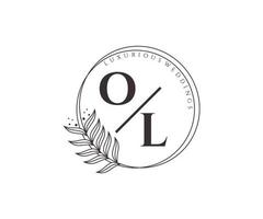 ol initialer brev bröllop monogram logotyper mall, hand dragen modern minimalistisk och blommig mallar för inbjudan kort, spara de datum, elegant identitet. vektor