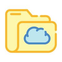 Computer Ordner Cloud Storage Farbe Symbol Vektor Illustration