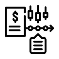Finanzzeitreihen-Datenanalyse Symbol Leitung Vektor Illustration