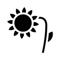 Sonnenblumenpflanze Glyphe Symbol Vektor Symbol Illustration