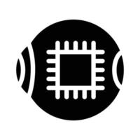 Mikrochip für gutes Sehvermögen Glyphensymbol-Vektorillustration vektor