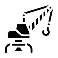 Hafenkran-Glyphen-Symbolvektor isolierte Illustration vektor