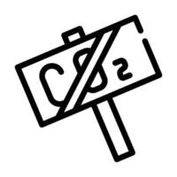 Co2 gekreuzte Typenschildlinie Symbol Vektor Illustration