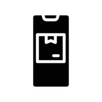 telefon-app zur verfolgung der lieferung glyph icon vector illustration