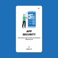 App-Sicherheit schützt den Vektor für persönliche Informationen