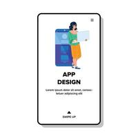 App-Design zur Erstellung eines Designervektors für junge Frauen vektor