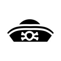 Hut-Piraten-Glyphen-Symbol-Vektor-Illustration vektor